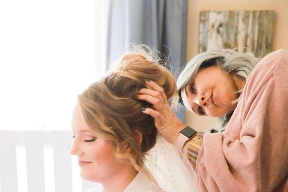 Chic updo in action