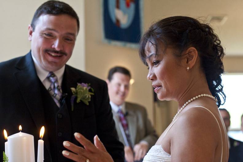 Traditional church wedding, second marriage