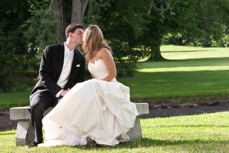 Bride and Groom kissing