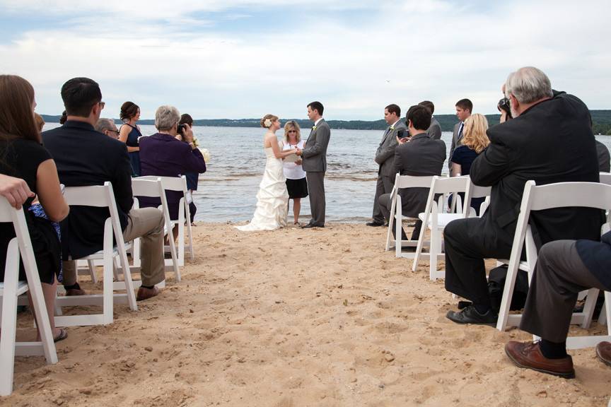 Beach wedding ceremony