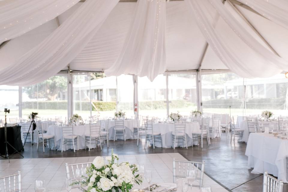 White tent reception