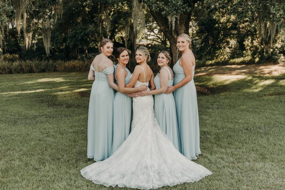 Bride and bridesmaids