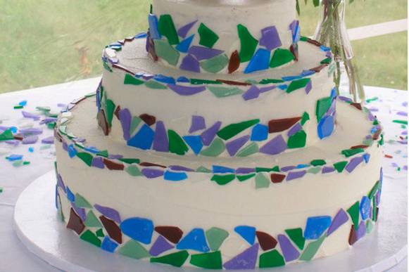 Colorful wedding cake