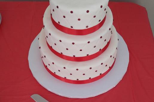 White and red cake