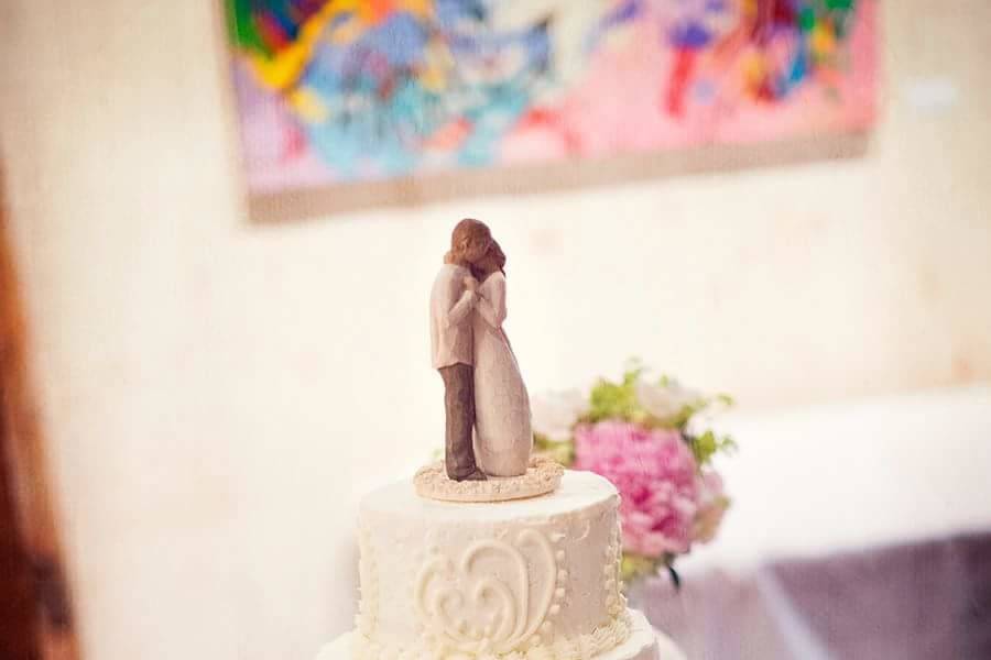 Four tier simple wedding cake