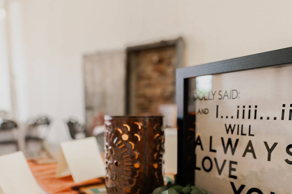 Décor in Keller's Ballroom