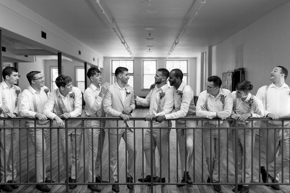 Groomsmen in Keller's Ballroom