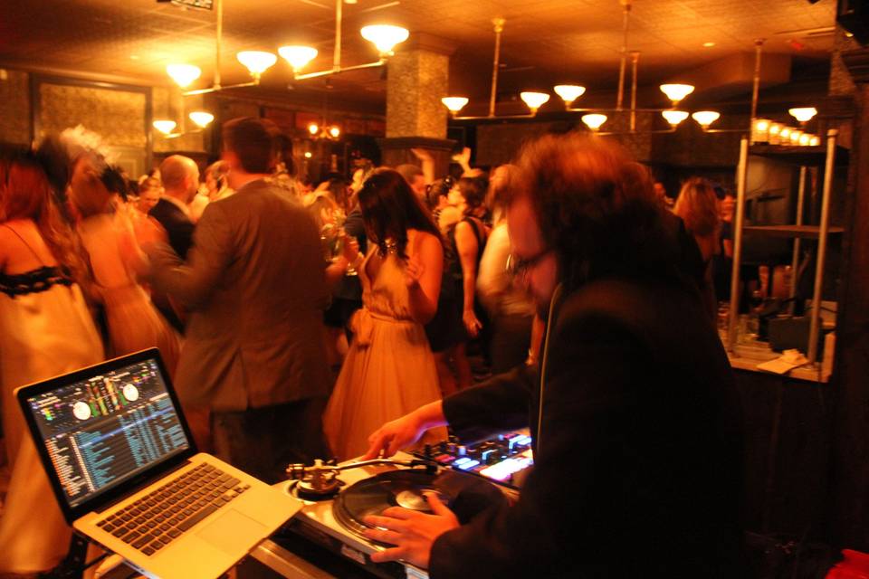 DJ setup and dance floor