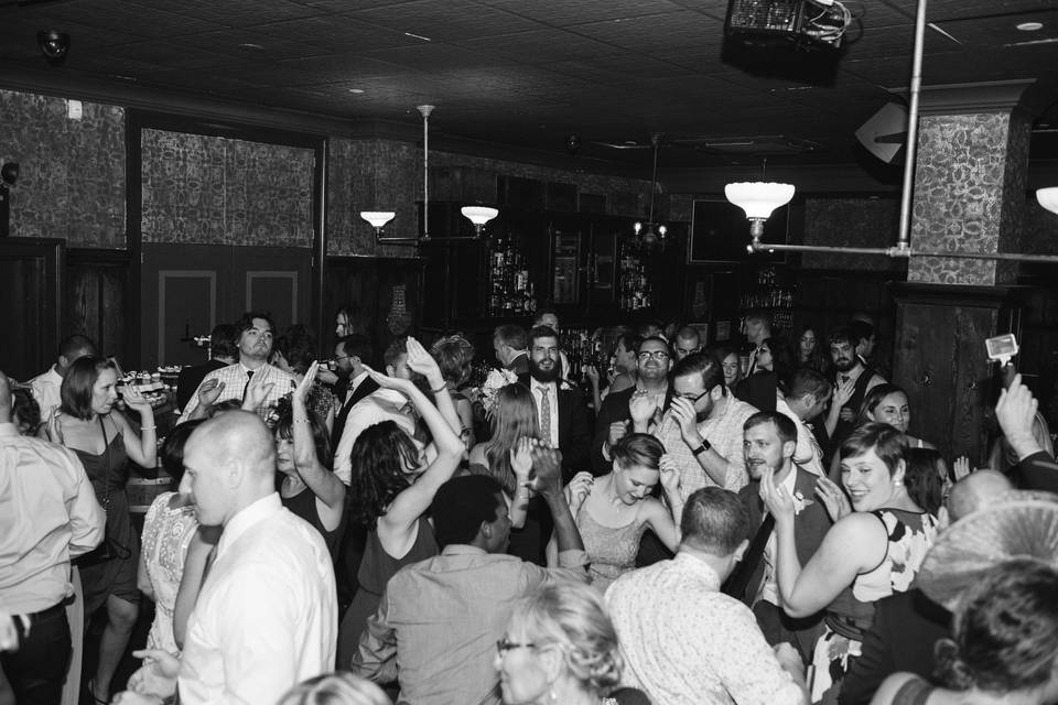 Guests dancing