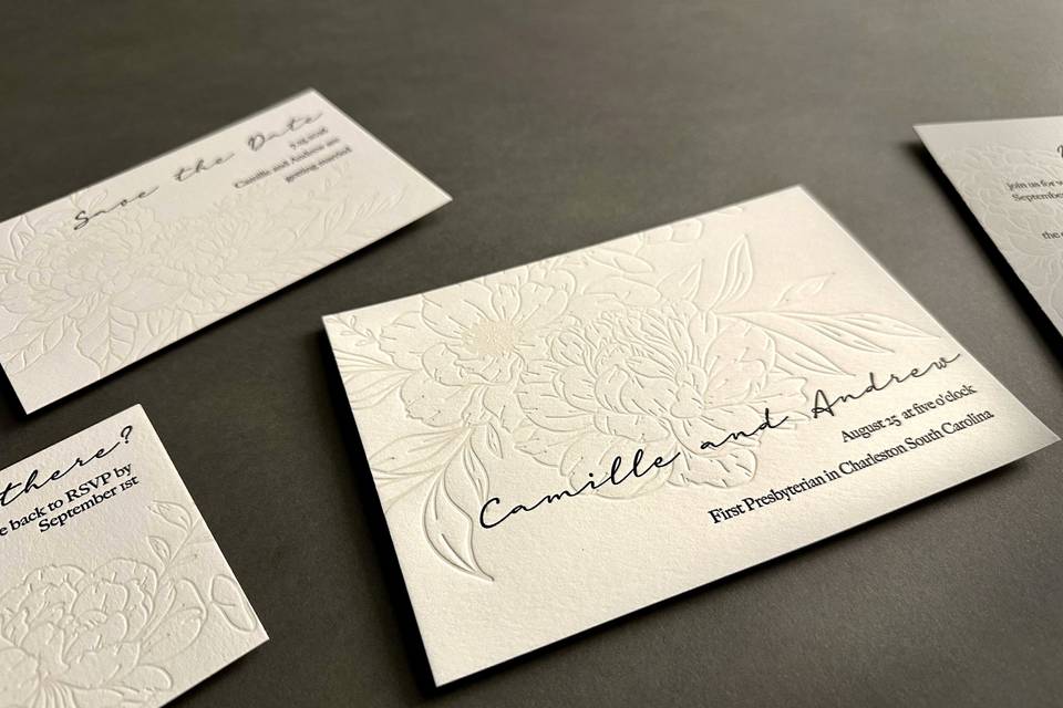 Blind Embossed Florals