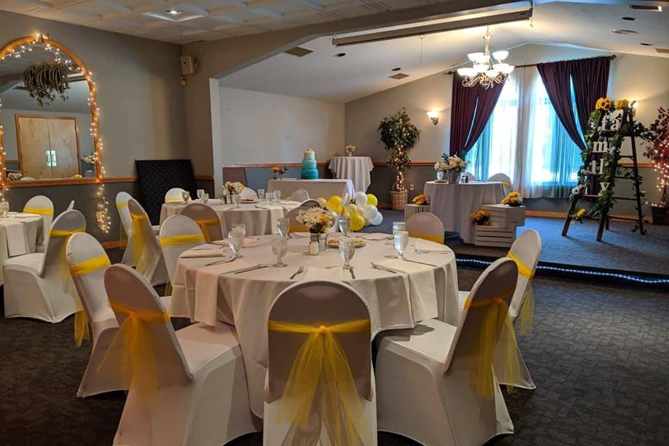 Chair covers and ribbon