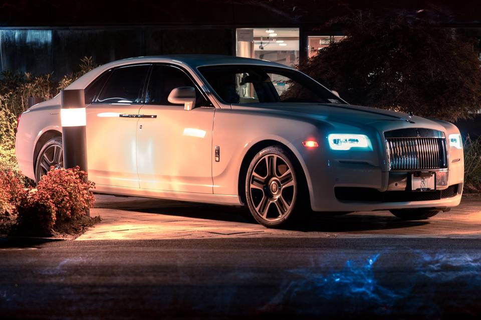 Rolls Royce Ghost at night