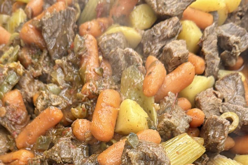 Slow cooked beef stew