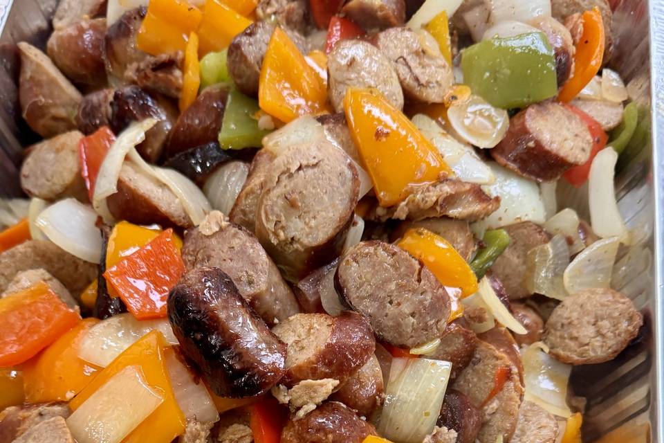 Sausage with peppers and onion