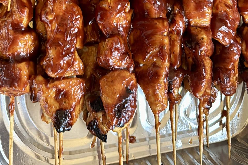 BBQ chicken skewers