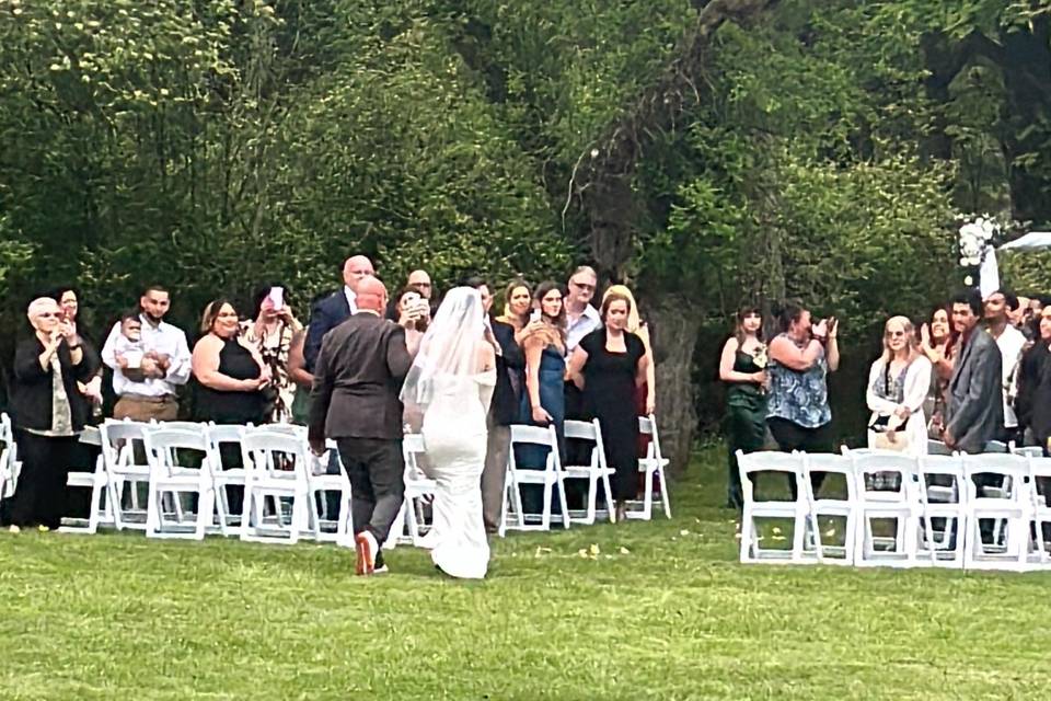 Outdoor wedding celebration