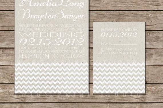 Country Chic Wood Invite