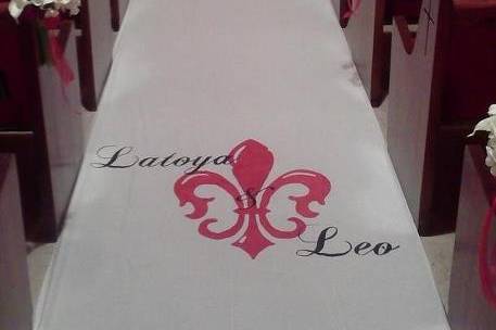 Hand Painted Fabric Wedding Aisle Runner