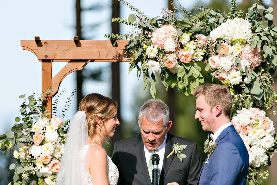 Outdoor wedding ceremony