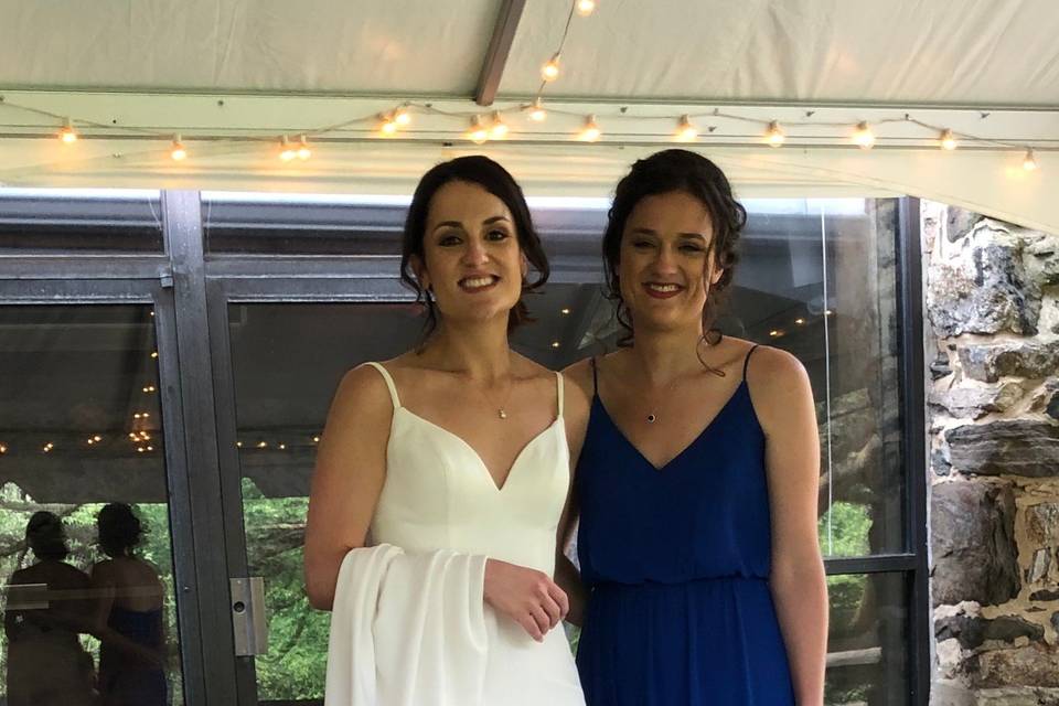 Beautiful bride with her sis