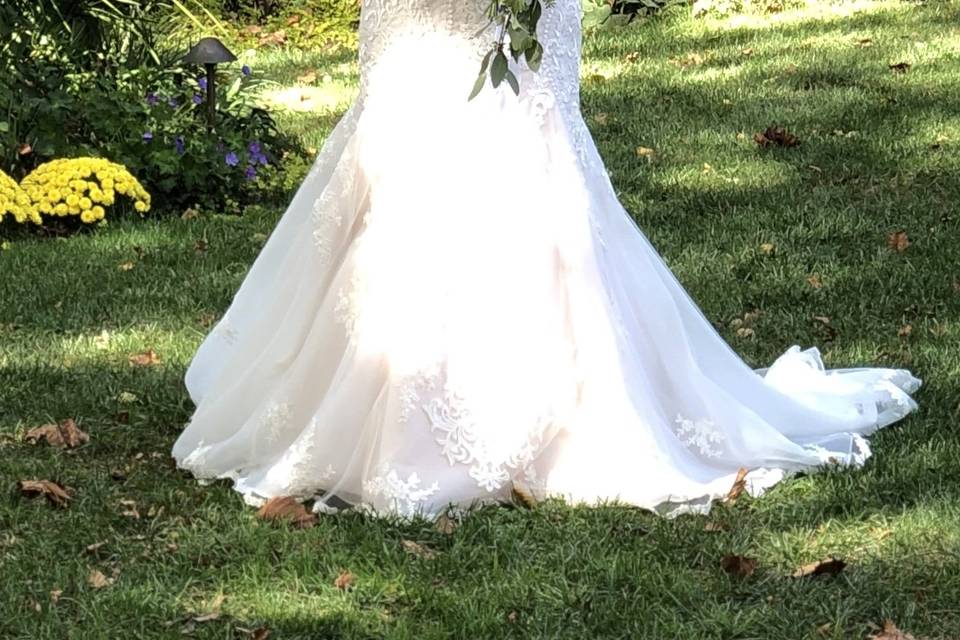 A bride and her bouquet