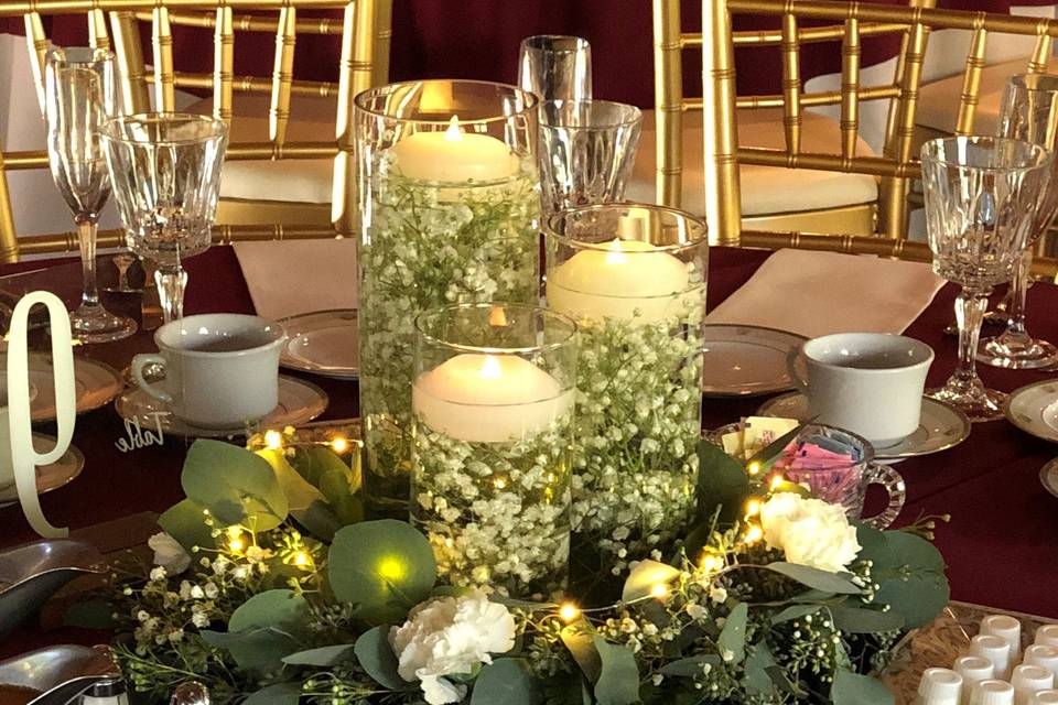 Floating candle centerpieces