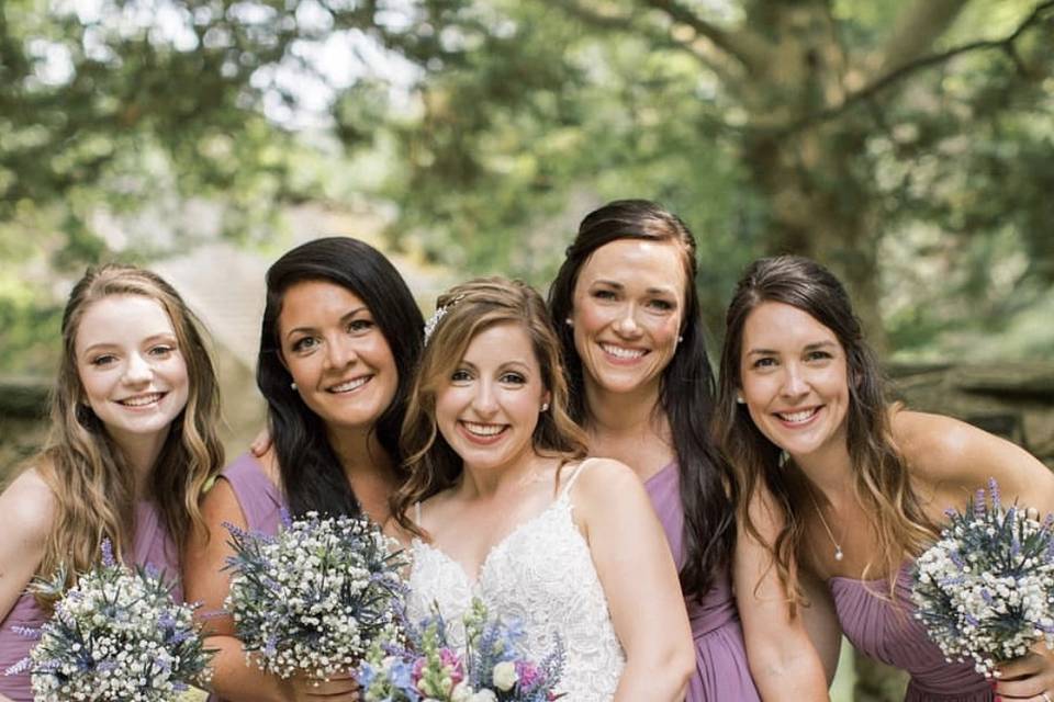 Bridal party with bride