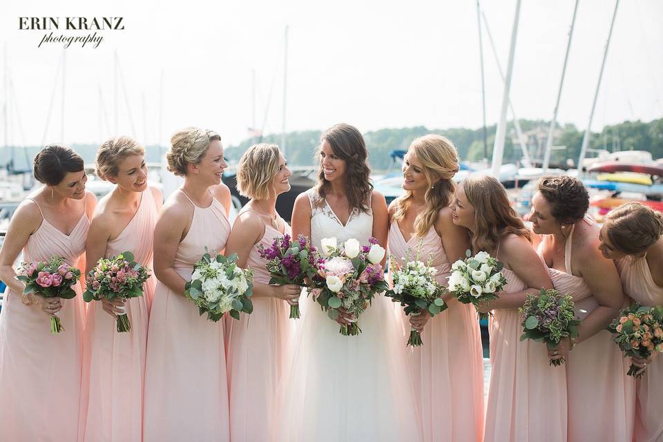 Bride and bridesmaids