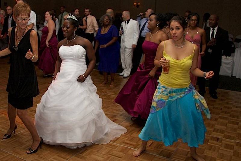 The bride with her bridesmaids