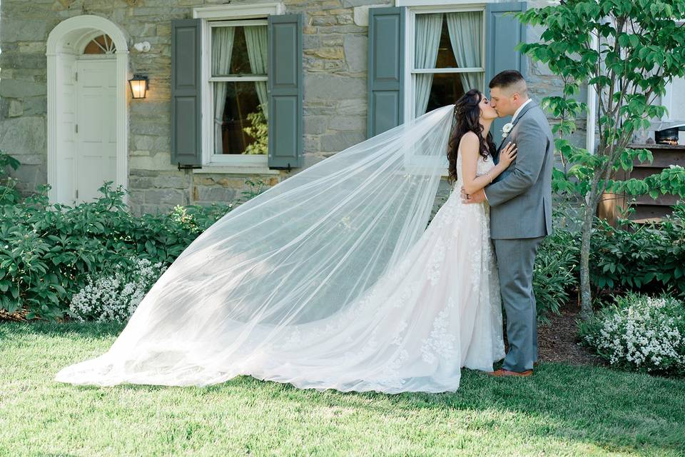 In front of the old barn door