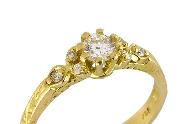 Princess Diana Diamond Hammered Engagement Ring