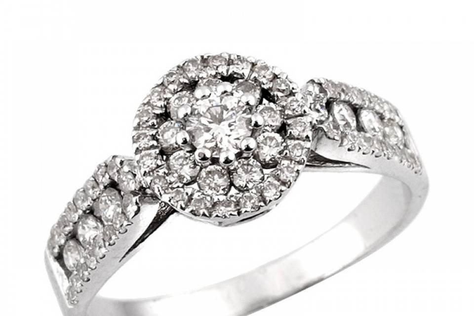 Stunningly simple white gold and solitaire diamond engagement ring