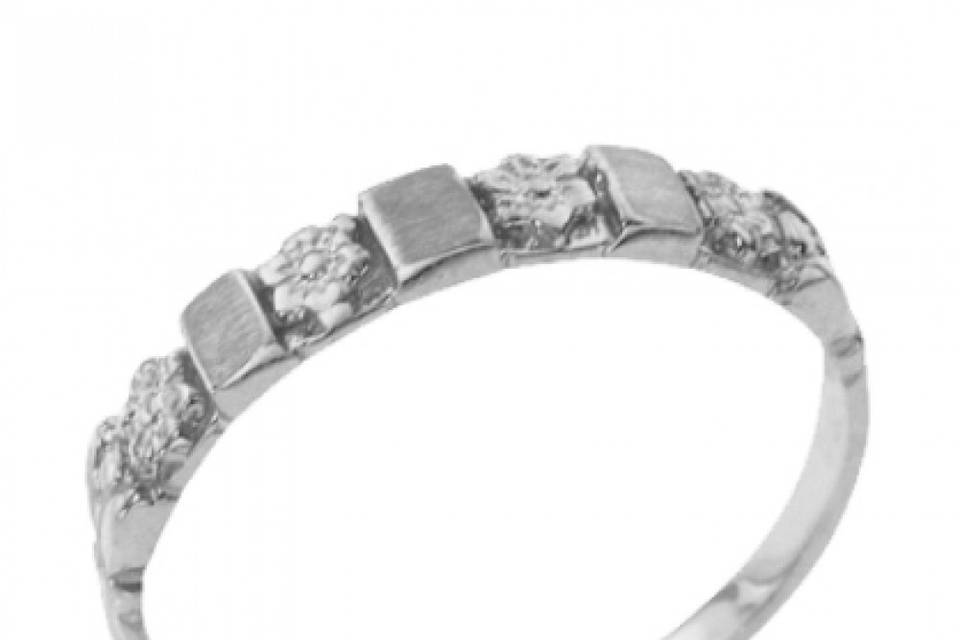 Pave diamond half eternity ring