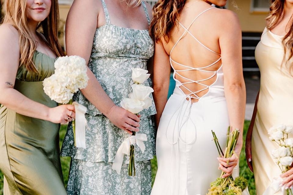 Mix match bridesmaid dresses