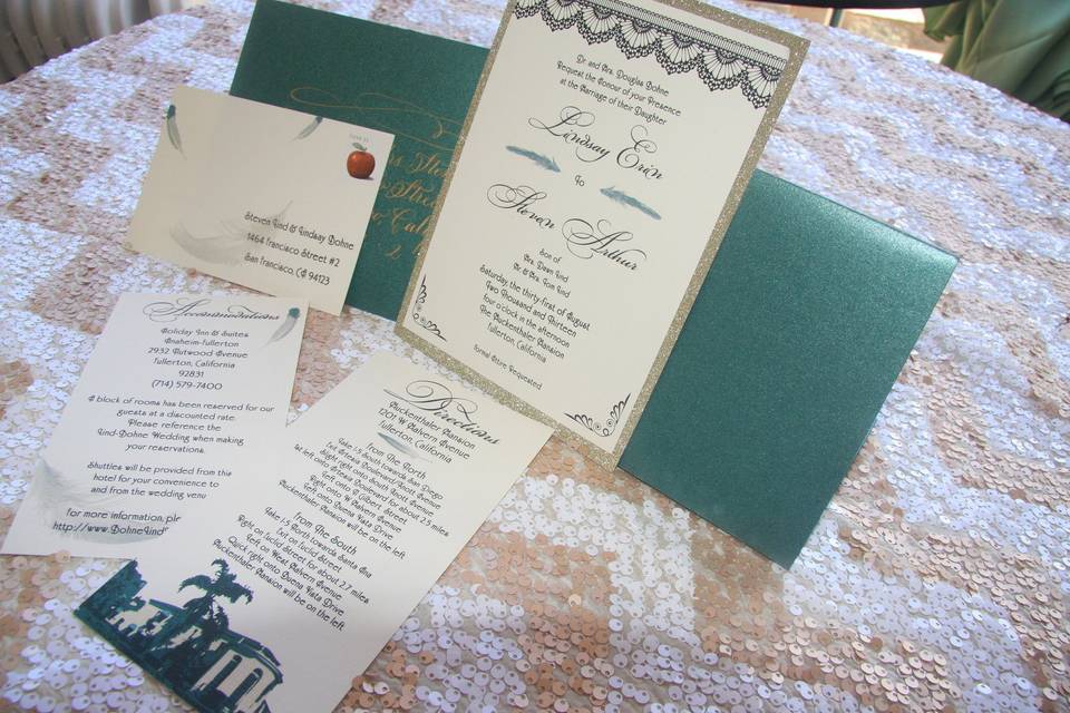 Sea green invitation