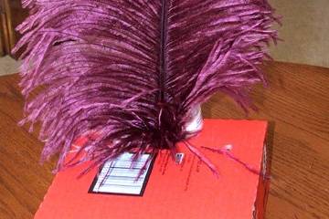 Burgundy Ostrich feathers. Always elegant, always stunning, ostrich feathers are useful in floral and decorative displays.  We carry ostrich feathers in 28 colors & 5 size options,The largest of these beautiful professionally dyed prime femina tail feathers are available in the following sizes: 25-30
