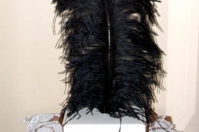 Black Ostrich feathers. Always elegant, always stunning, ostrich feathers are useful in floral and decorative displays.  We carry ostrich feathers in 28 colors & 5 size options,The largest of these beautiful professionally dyed prime femina tail feathers are available in the following sizes: 25-30