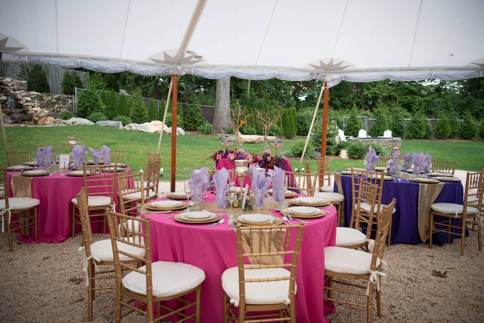 Gold Chiavari chairs