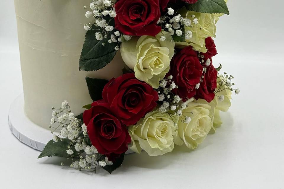 3-Tier Cake with real roses