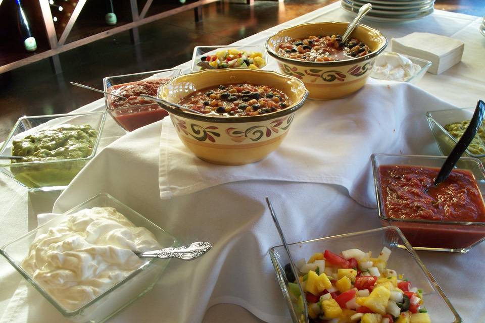 Nacho bar condiments