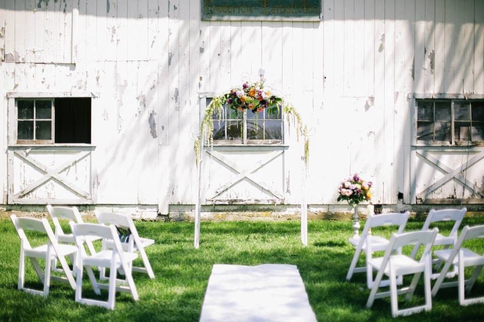 Rustic wedding ceremony area