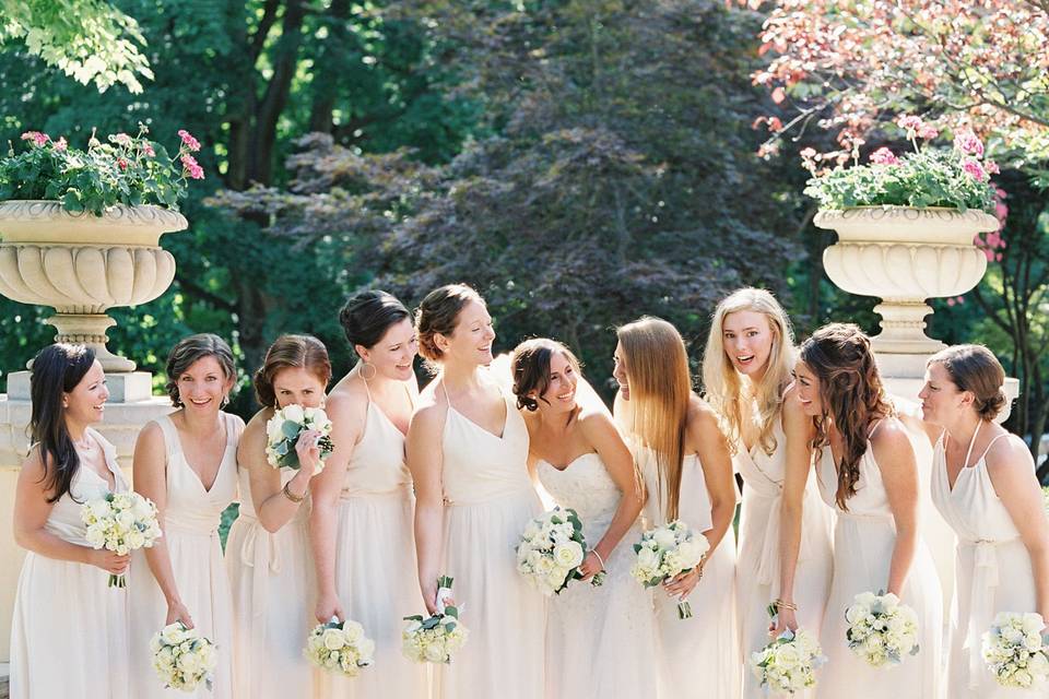 Bride and bridesmaids