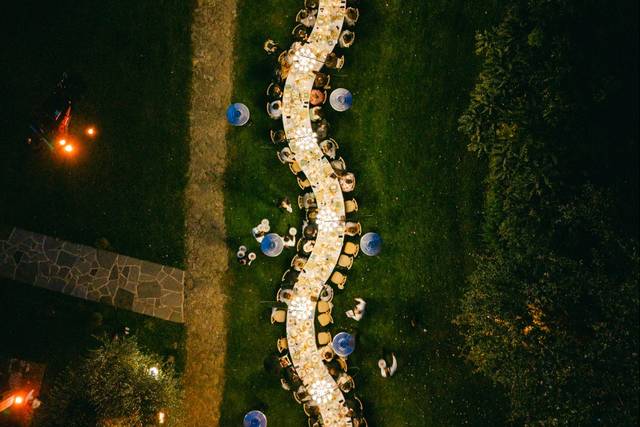 Table Details Drone Shot