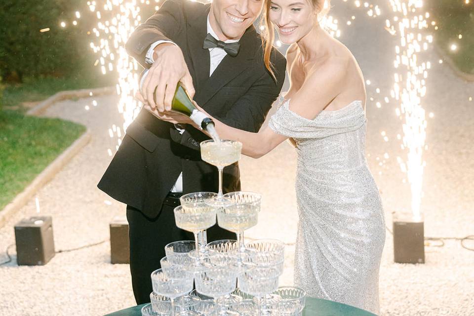 Champagne Tower Wedding