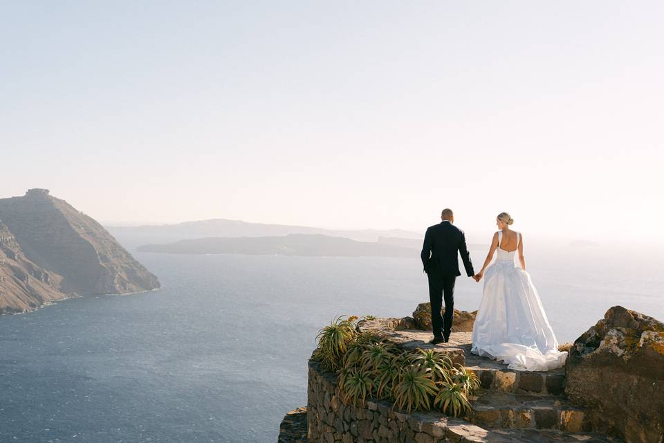 First Look Santorini Wedding