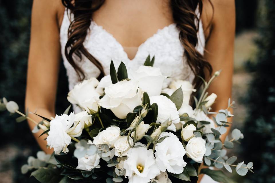 Real Bride and Bouquet