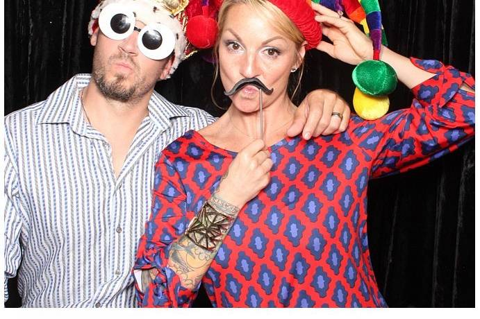 Couple with wacky hats