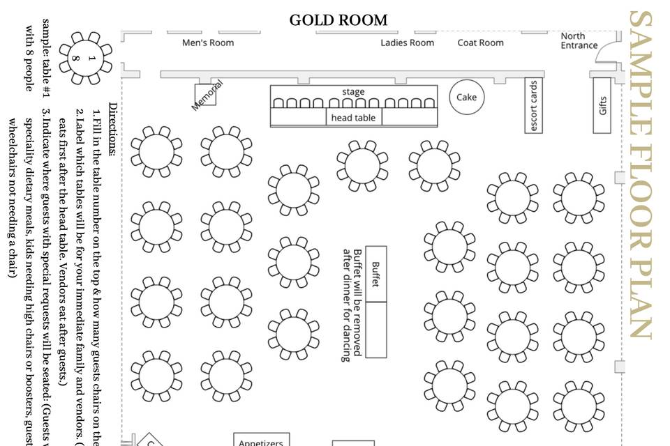 Sample Gold Room Floor Plan