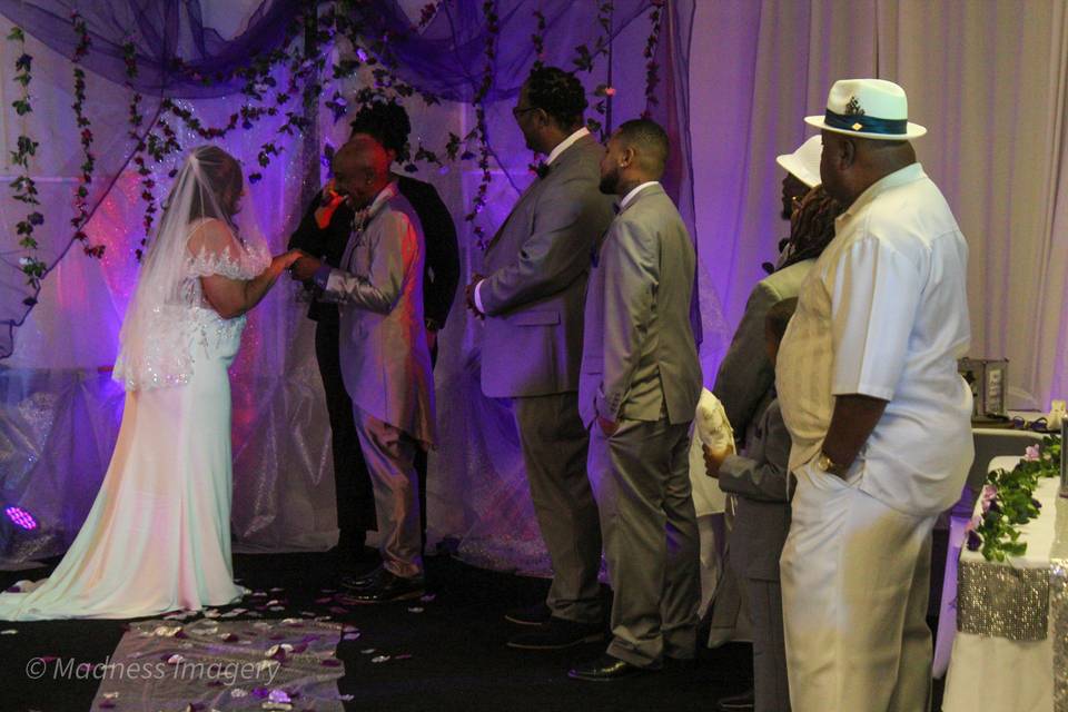 Purple wedding ceremony