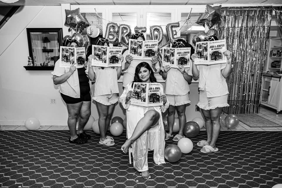 Bridesmaids making memories